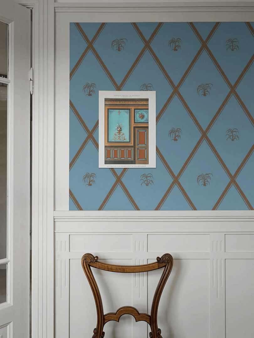 Mural kratownica i palmy Boras Tapeter 9641W Medina Wiener Werkstatte