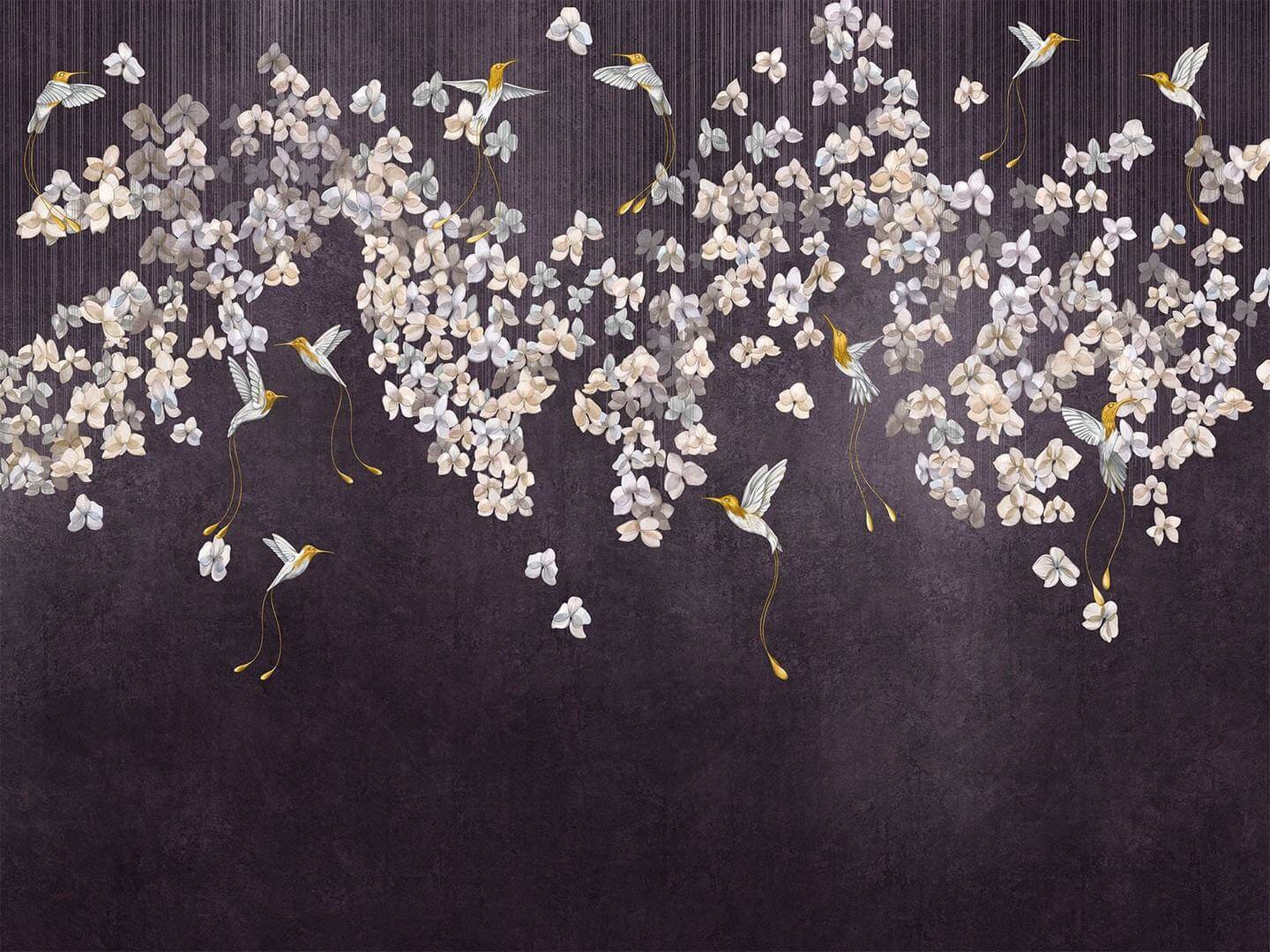 Fototapeta kwiaty i ptaki Wallcraft Colibris 975 31 2402