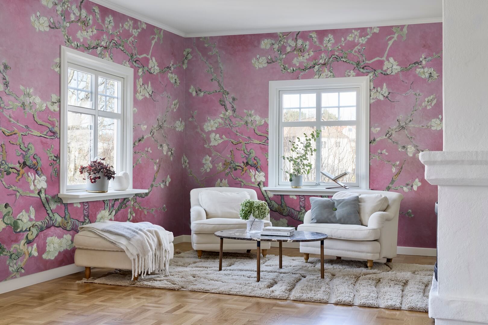 Fototapeta drzewo migdałowca Rebel Walls R20553 Almond Blossom Pink First Rebels