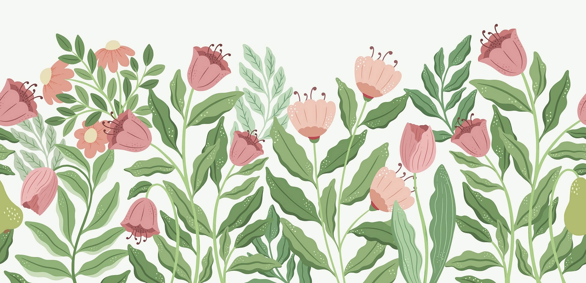 Fototapeta liście i kwiaty Rebel Walls R19995 Big Blossom Pink Family Fun