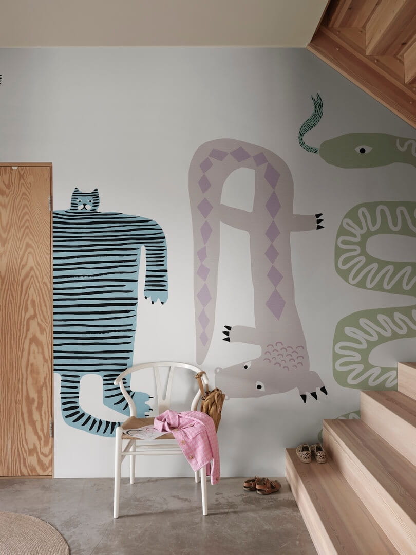 Fototapeta zabawne zwierzęta Rebel Walls R20580 Funky Friends Pastel Family Fun