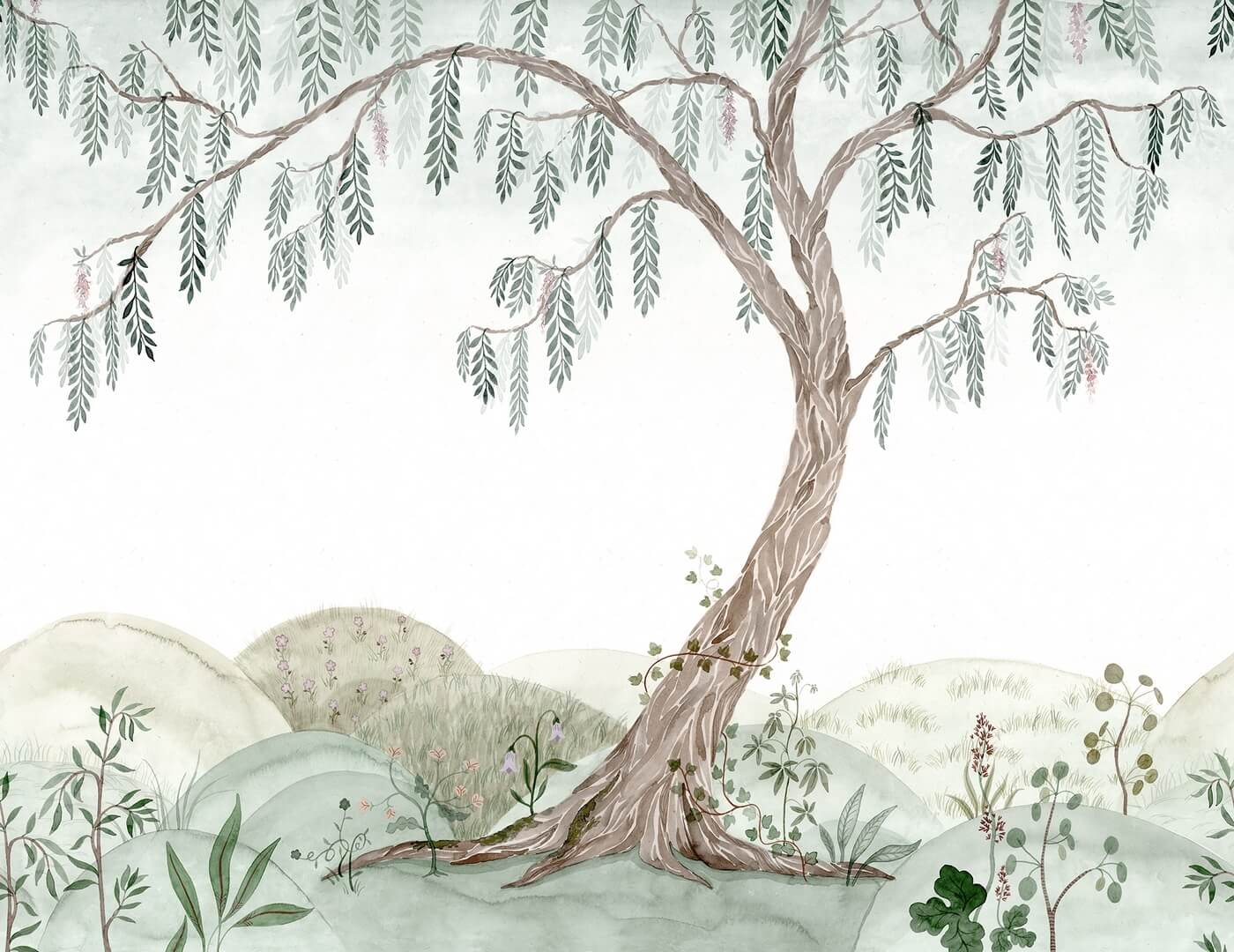Fototapeta botaniczna Rebel Walls R20612 Dreamy Tree Light Green Family Fun
