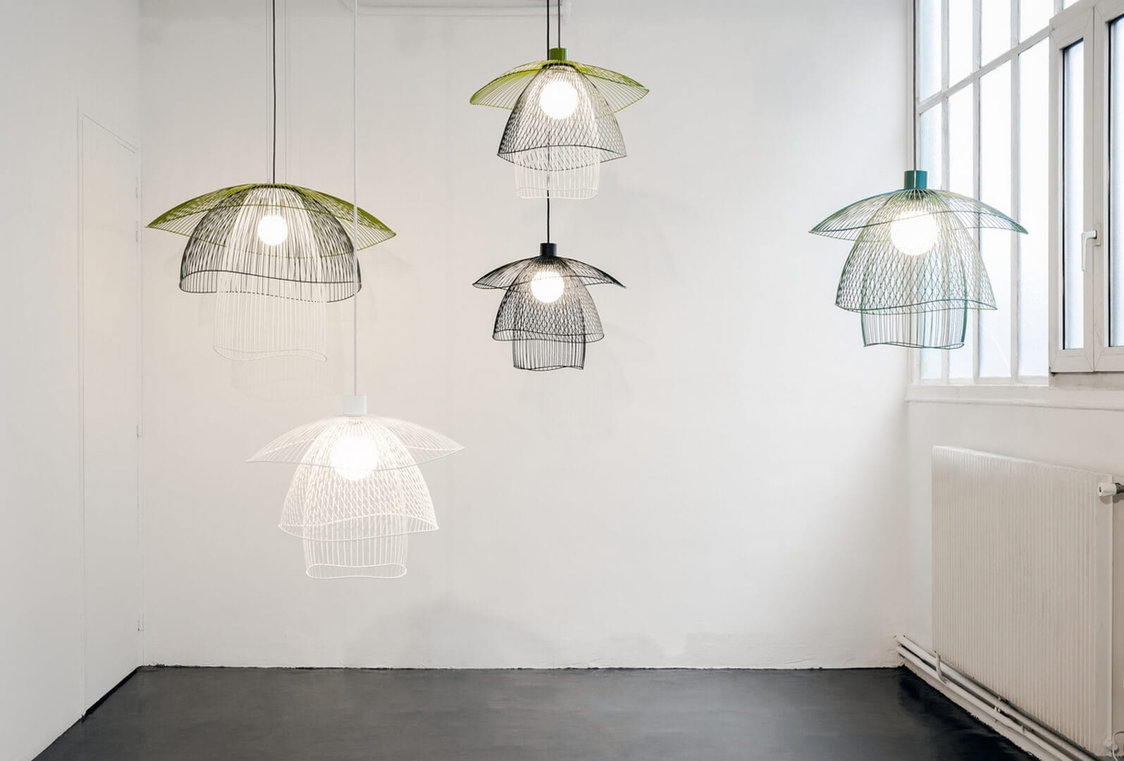 Lampa wisząca Forestier Papillon L Bleu/Vert/Blanc 20782