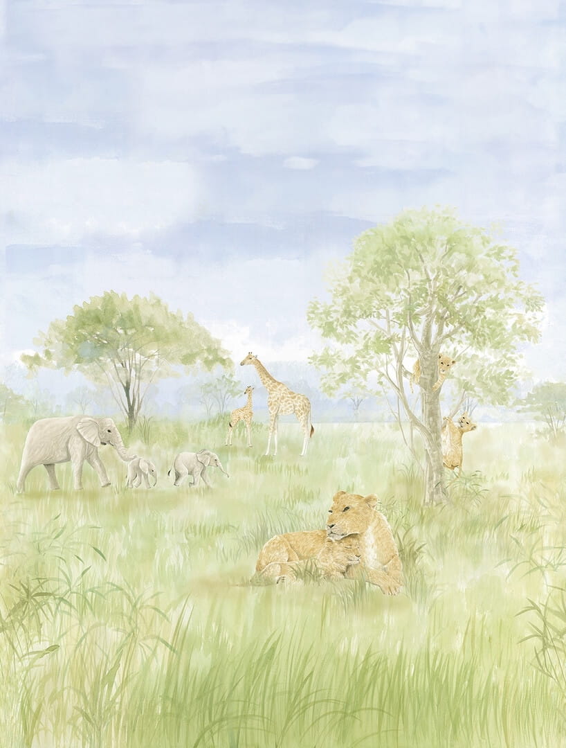 Mural zwierzęta sawanny Decoprint CW6113-2 Safari Park Cute Walls
