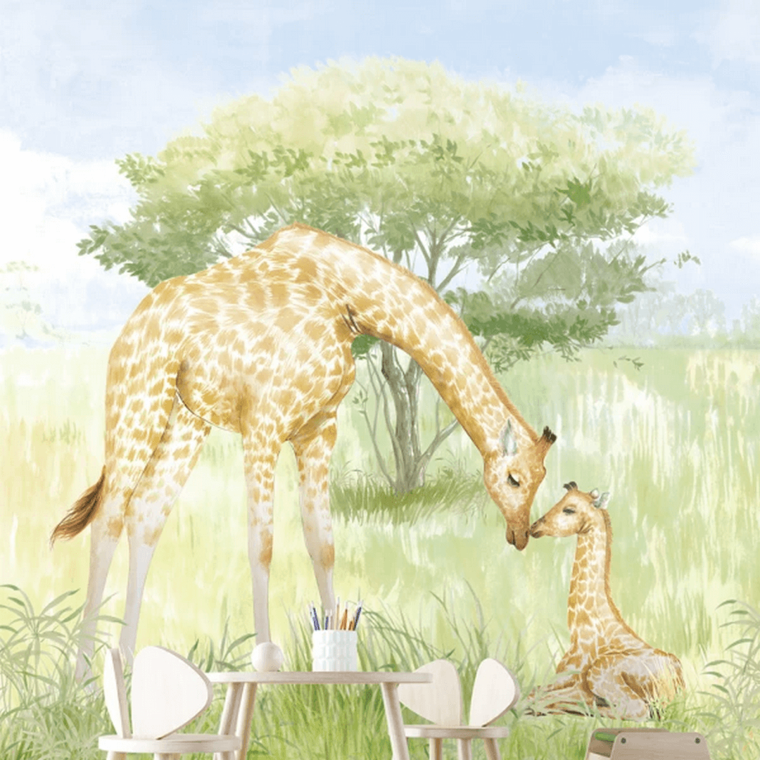 Mural żyrafy Decoprint CW6115-2 Mom and Baby Giraf Cute Walls