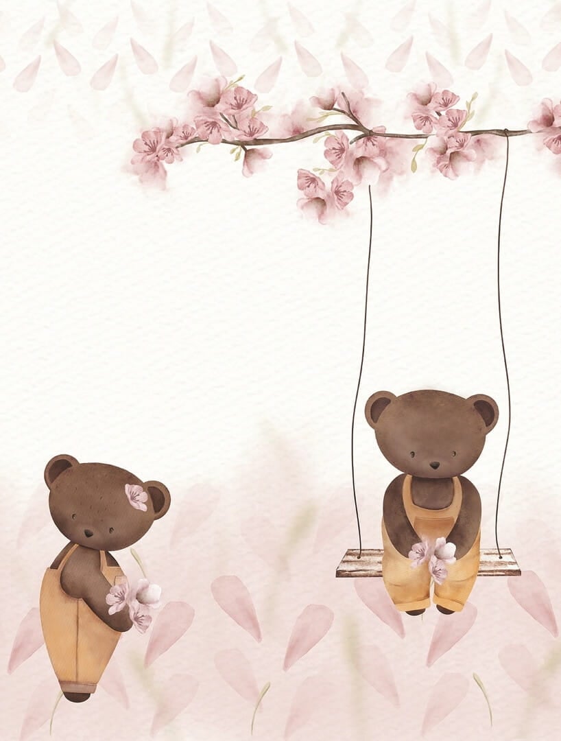 Mural misie Decoprint CW6127-1 Swingin Teddy Cute Walls