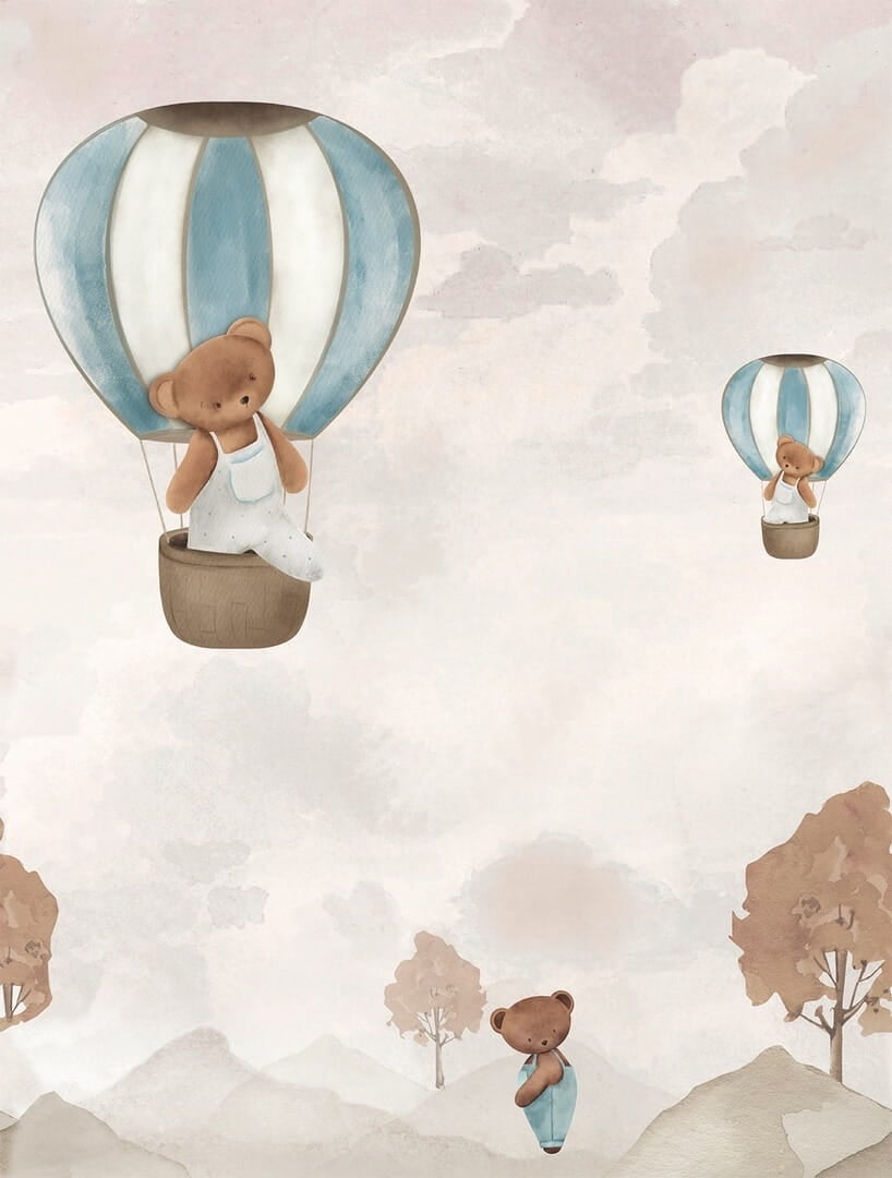 Mural pluszowe misie w balonach Decoprint CW6135-1 Ballon Buddies Cute Walls