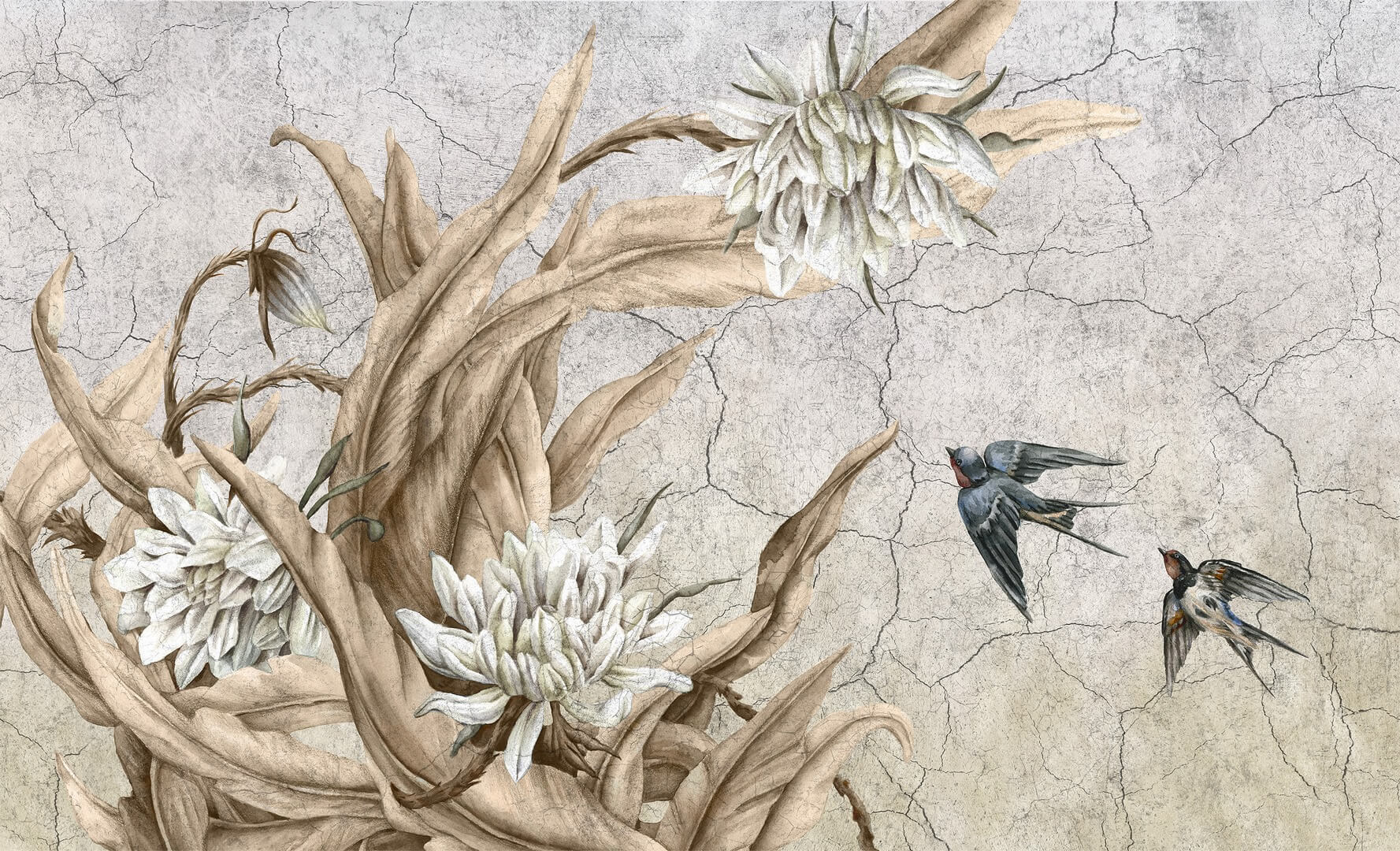 Fototapeta kwiaty i ptaki Wall & More PRIMAVERA 2461 21A