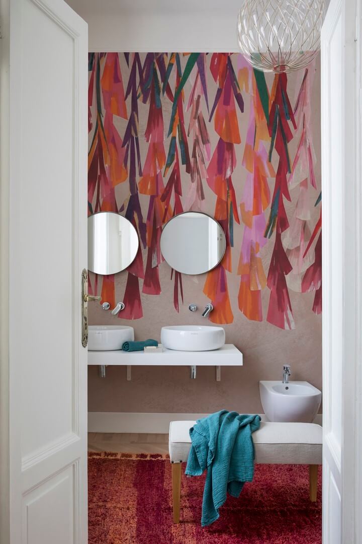 Fototapeta pod prysznic artystyczne liście Wall&Deco WET_AP2402 Apache WET SYSTEM 2024-2