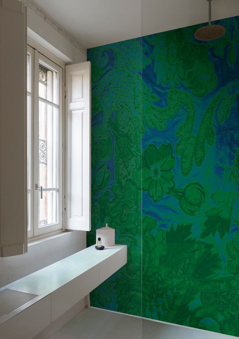 Fototapeta pod prysznic koronkowe kwiaty Wall&Deco WET_OB2402 Out Of The Blue WET SYSTEM 2024-2