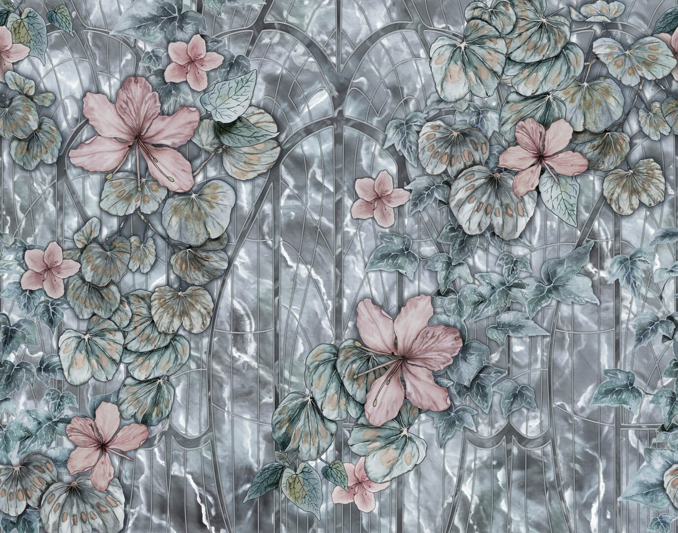 Fototapeta pod prysznic florystyczna Wall&Deco WET_SR2401 Solera WET SYSTEM 2024-2