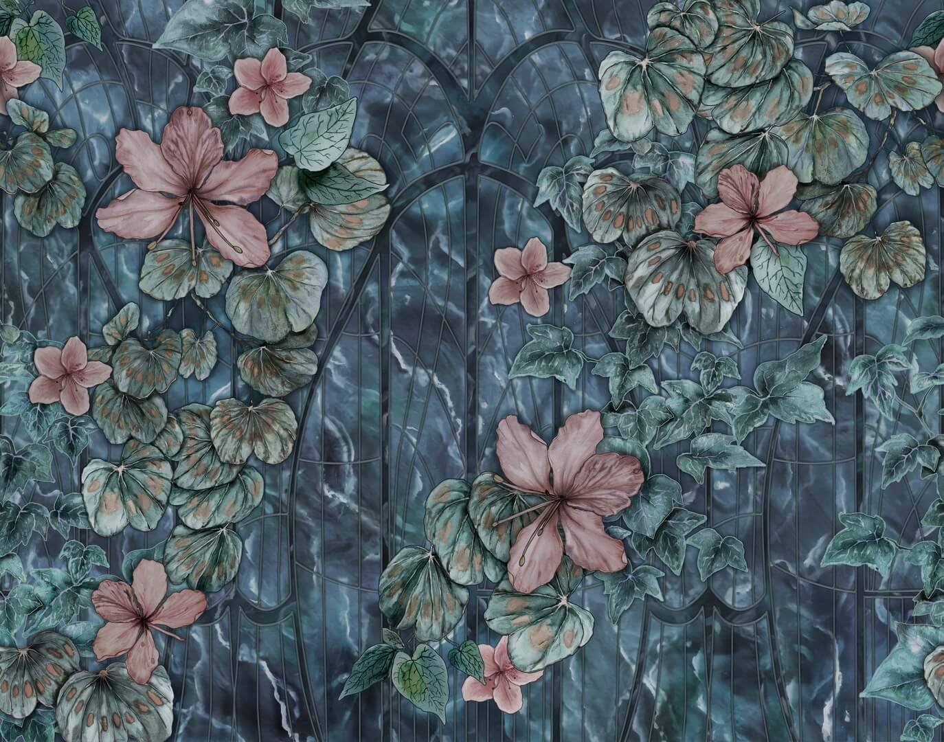 Fototapeta pod prysznic florystyczna Wall&Deco WET_SR2402 Solera WET SYSTEM 2024-2