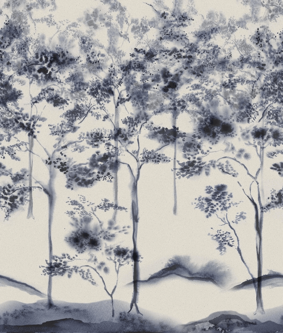 Mural akwarelowe drzewa Boras Tapeter Studio 9651W Ink Forest