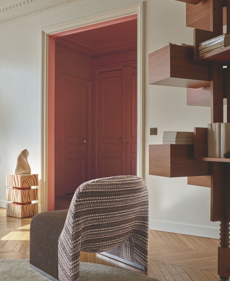 Tkanina boucle w paski Casamance 11990346 Dolomites Abruzzes