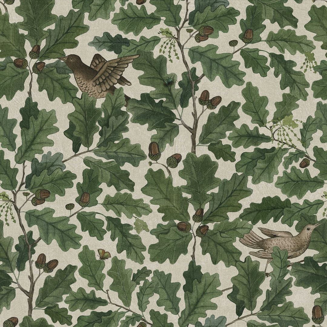 Tapeta botaniczna ptaki i liście Boras Tapeter 2049 In The Oak Icons