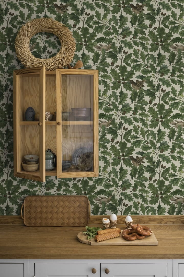 Tapeta botaniczna ptaki i liście Boras Tapeter 2049 In The Oak Icons