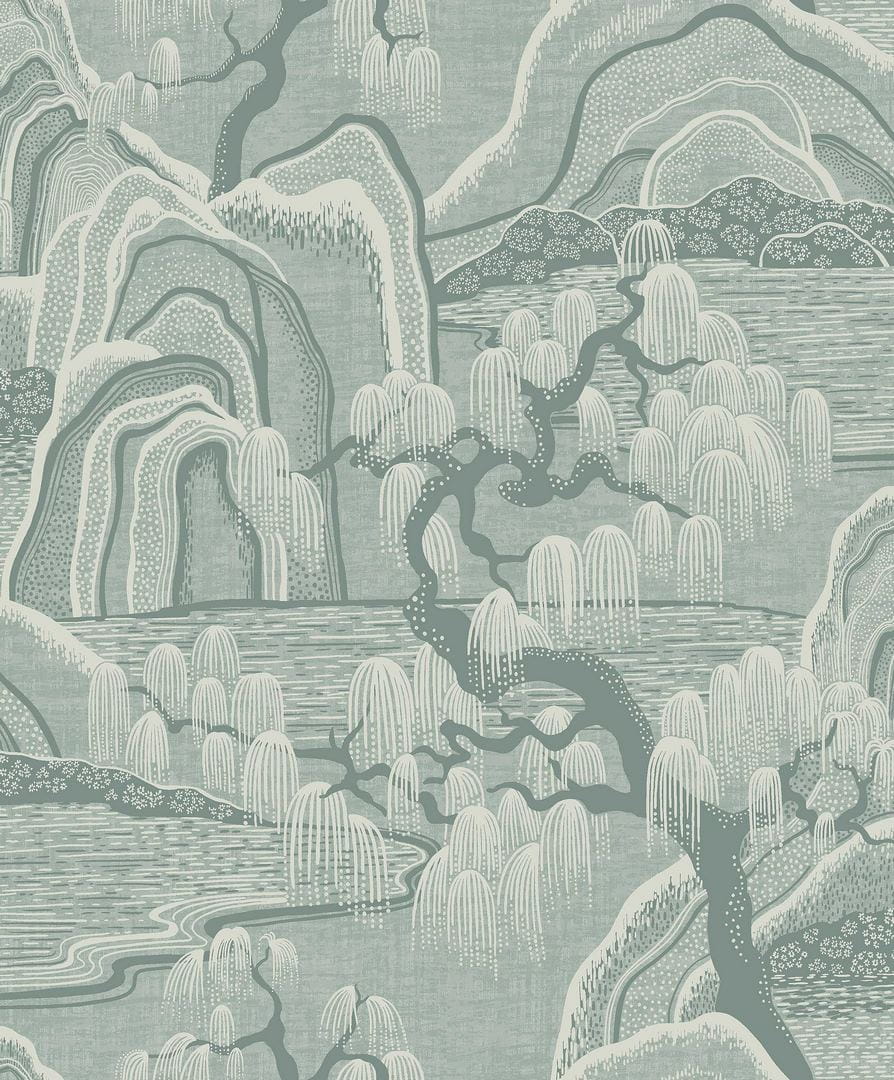 Tapeta japoński krajobraz Boras Tapeter 3131 Indigo Garden Icons
