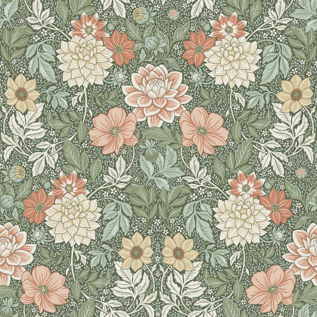 Tapeta kwiaty i liście Boras Tapeter 7666 Dahlia Garden Icons