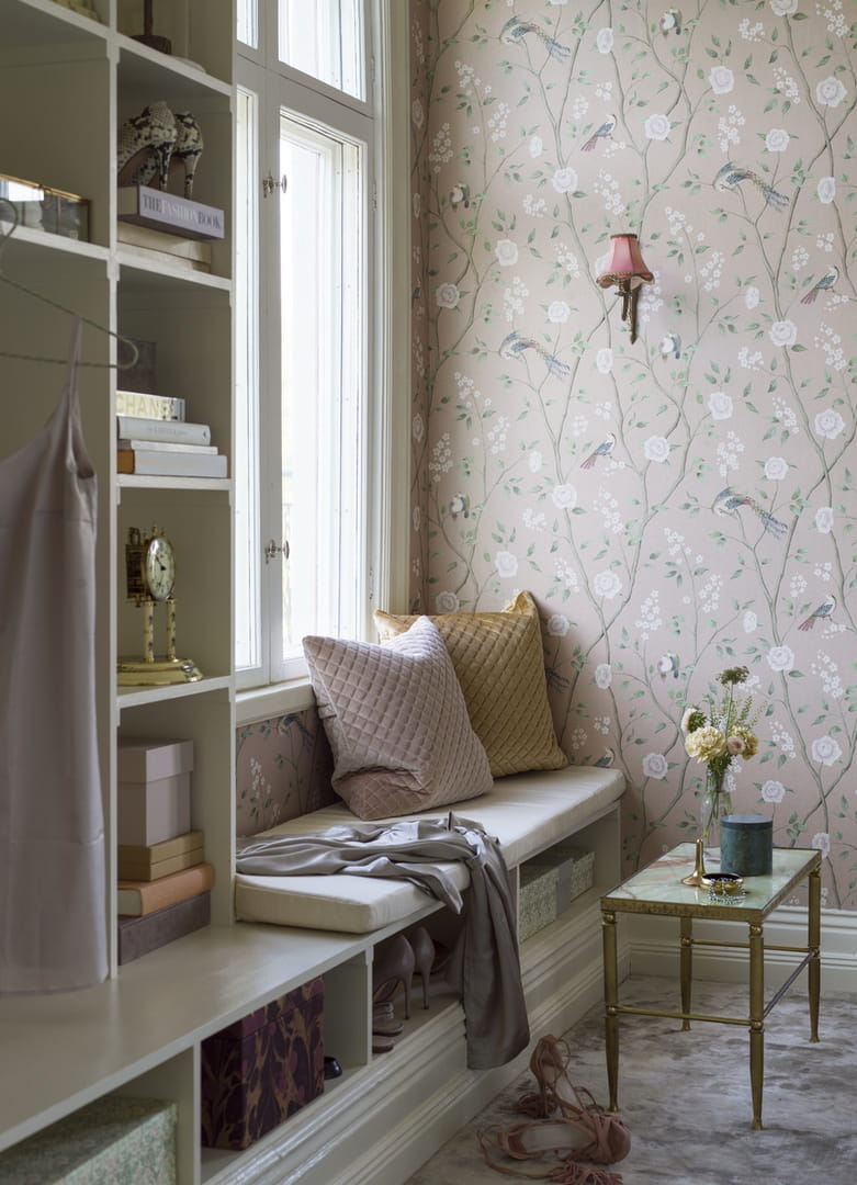Tapeta w stylu chinoiserie Boras Tapeter 1901 Paradise Birds Icons