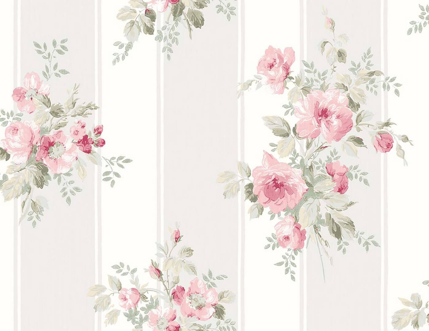 Tapeta bukiety kwiatów i pasy Wallquest VI80901 Alice & Rose