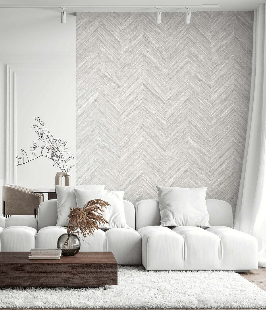 Tapeta tekstylna jodełka Wallquest WS70211 Shades of White