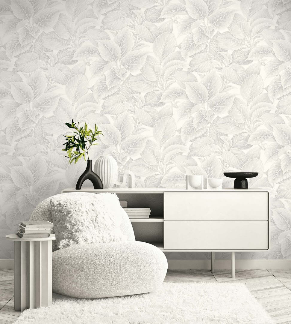 Tapeta liście Wallquest WS70308 Shades of White