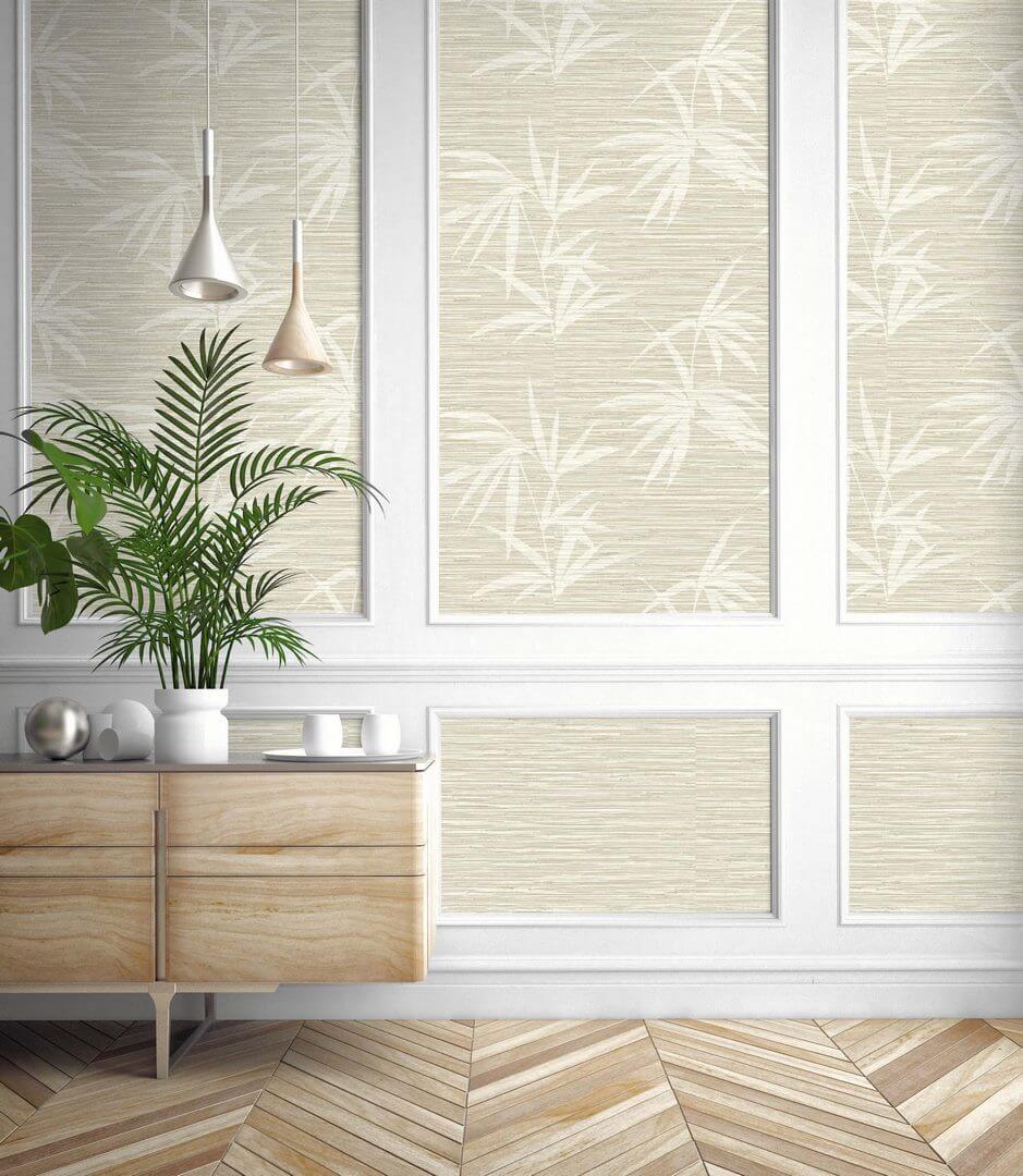 Tapeta liście bambusa Wallquest WS71310 Shades of White
