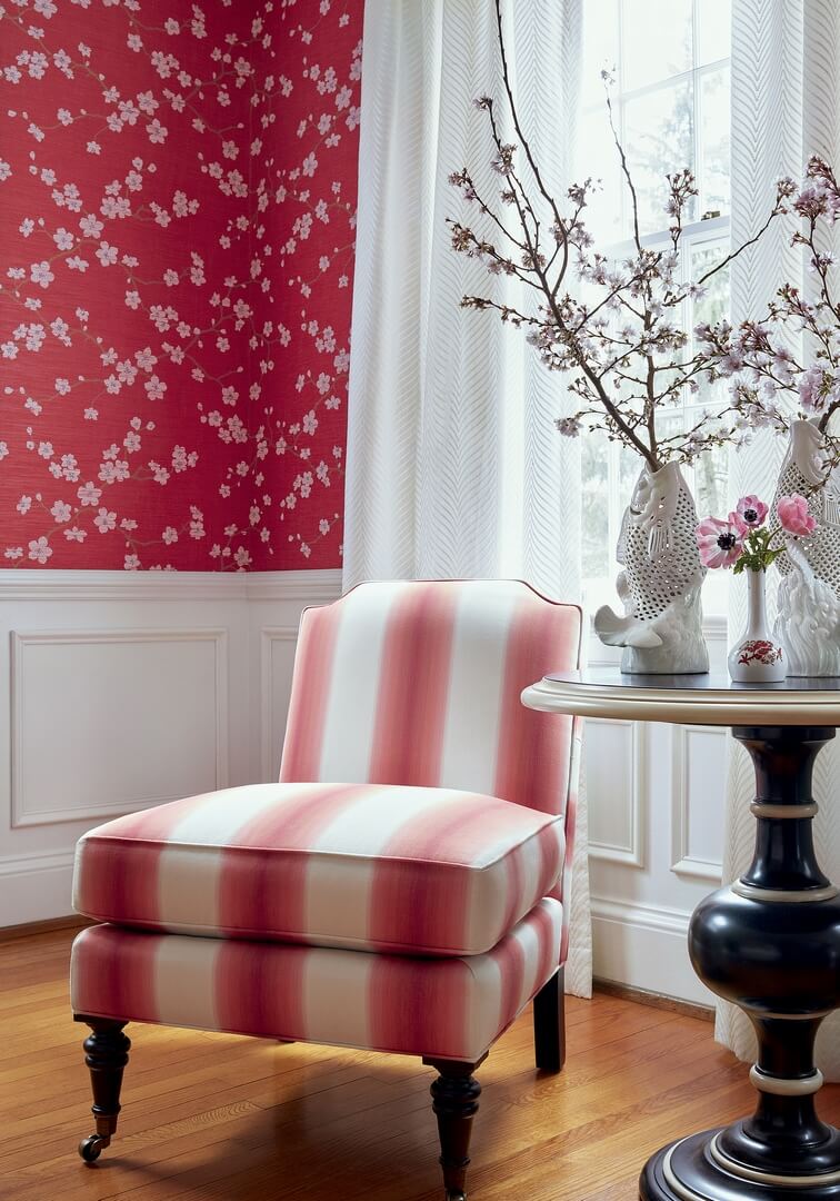 Tapeta naturalna kwitnące drzewo wiśniowe Thibaut T75515 Sakura Dynasty