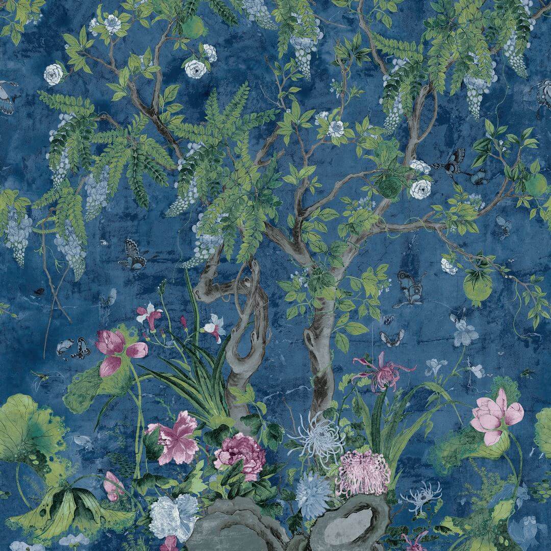 Mural botaniczny vintage Thibaut TM42055 Wild Wisteria Sojourn