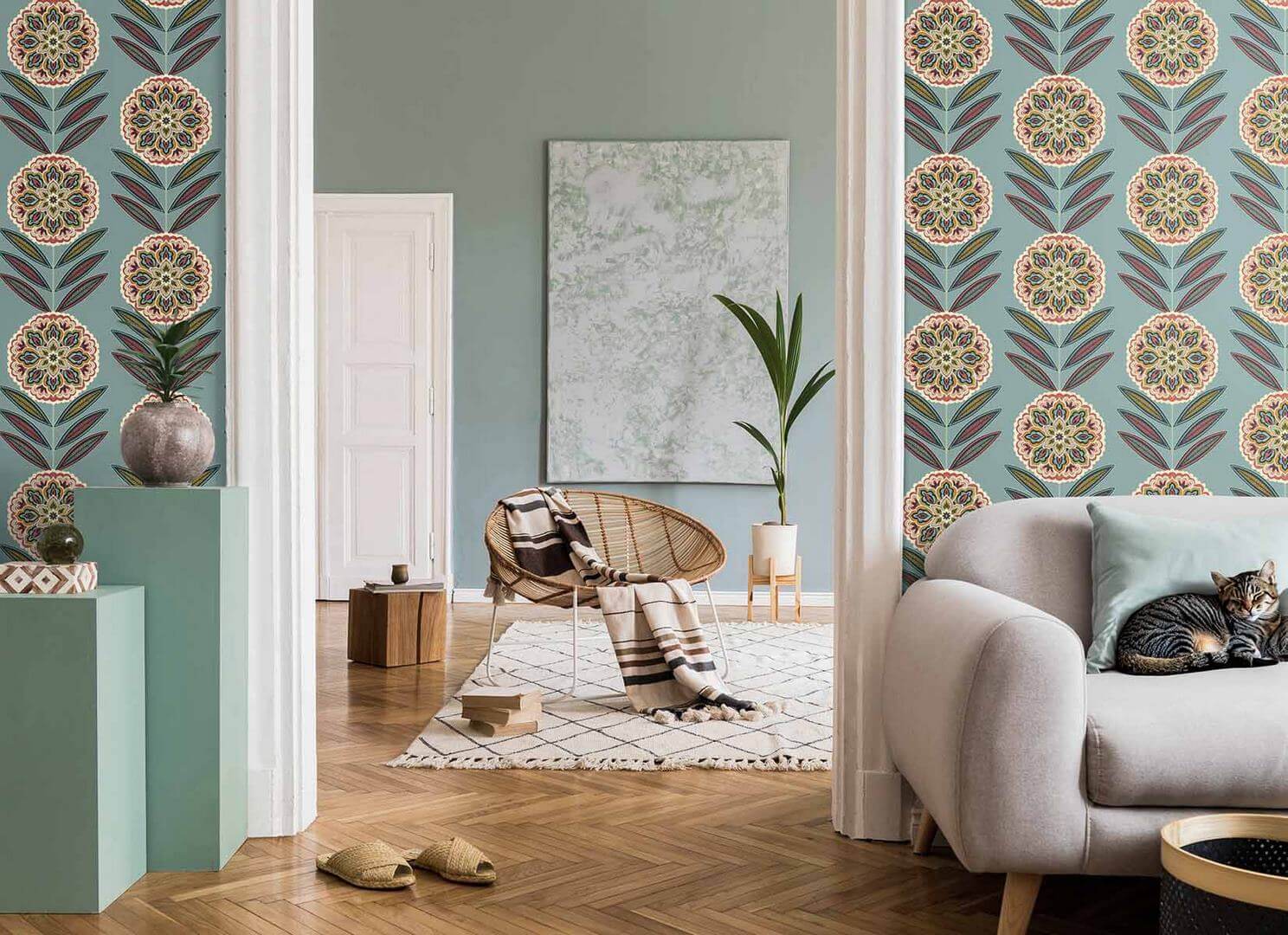 Tapeta stylizowane kwiaty i liście Wallquest TJ40204 Mulberry Tree