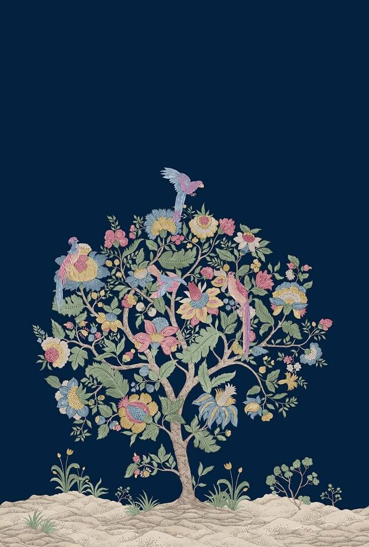 Mural botaniczny drzewo i ptaki Wallquest TJ41402M Mulberry Tree