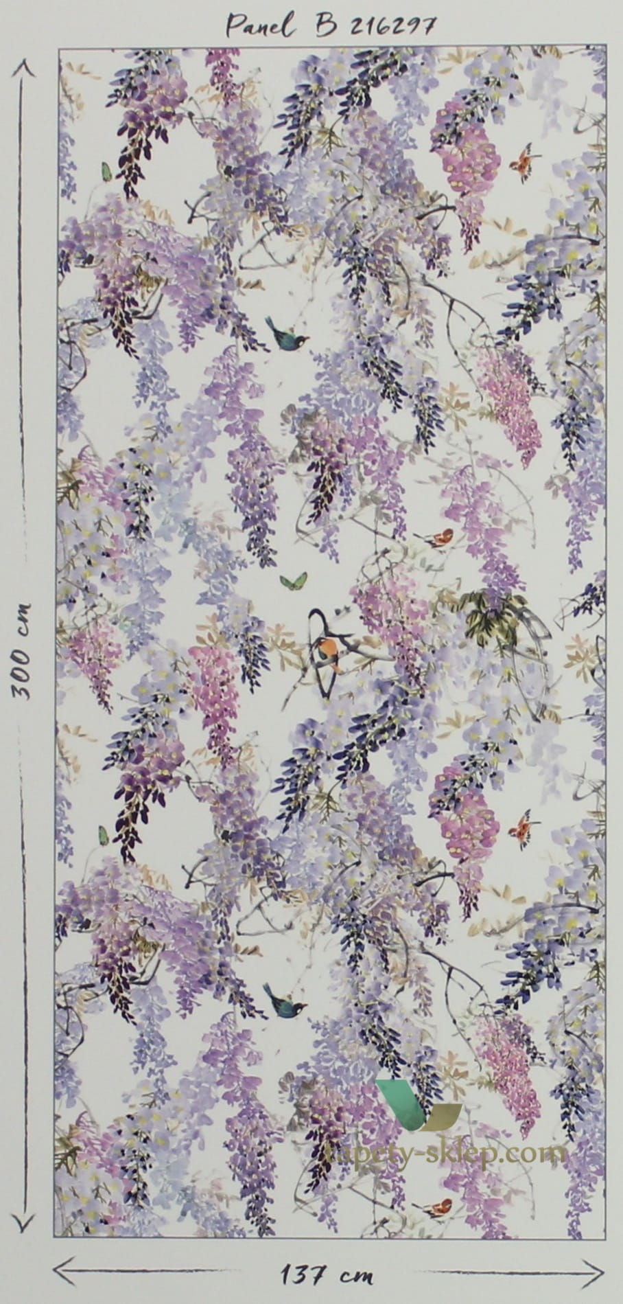 Mural kwiaty Wisteria Falls Sanderson 216297 Panel B Waterperry