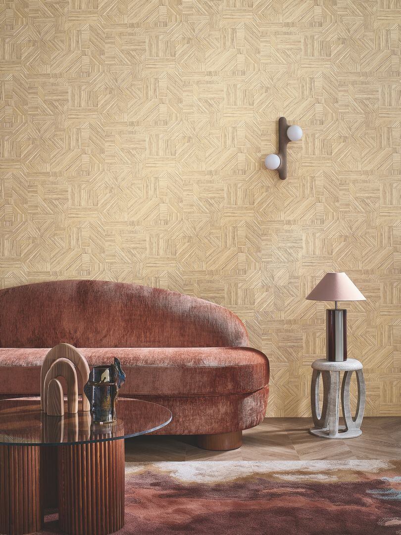 Tapeta geometryczna Casamance 76891528 Imbrication Nature Sur Mesure - 100 cm szer.