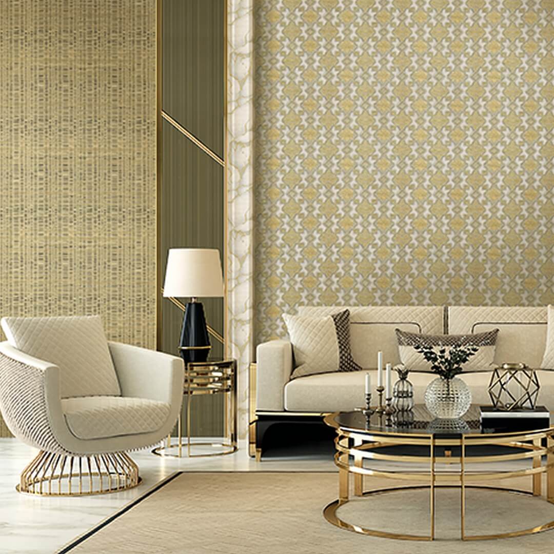 Tapeta ekskluzywna geometria Valentin Yudashkin 86034 Collection N.5 Gold Edition - 106 cm szer.