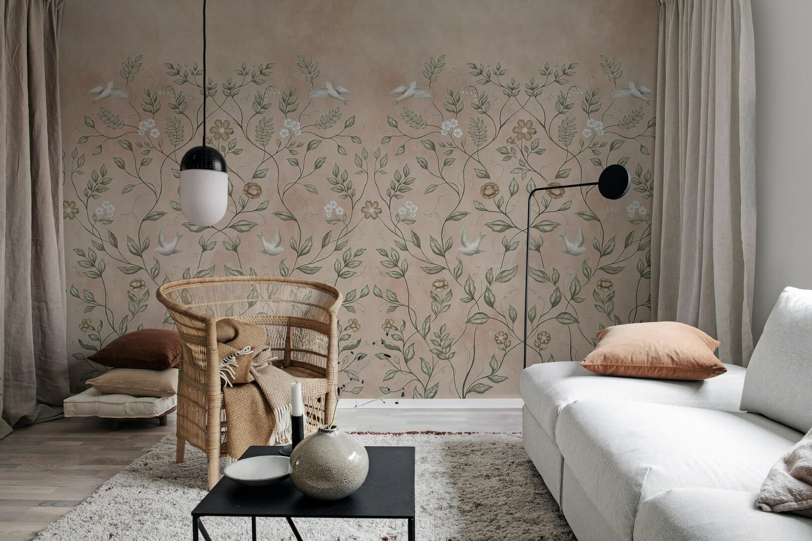 Fototapeta ogród Rebel Walls R20368 Serene Garden Rust Hot Pops