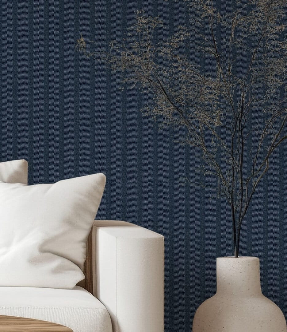 Tapeta obiektowa prążki i jodełka Lana W-31426-103-004 Vinylpex