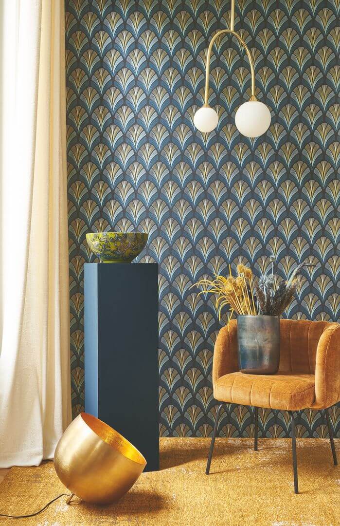 Tapeta wachlarze w stylu art-deco Casadeco ANFO 201056944 Folies ST-James Annees Folles
