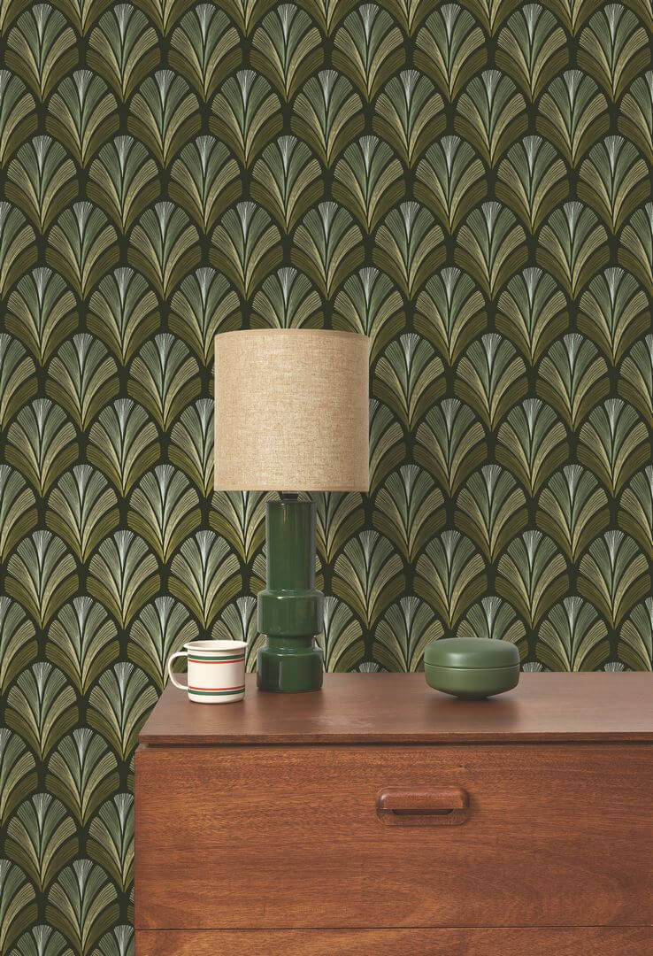 Tapeta wachlarze w stylu art-deco Casadeco ANFO 201057873 Folies ST-James Annees Folles
