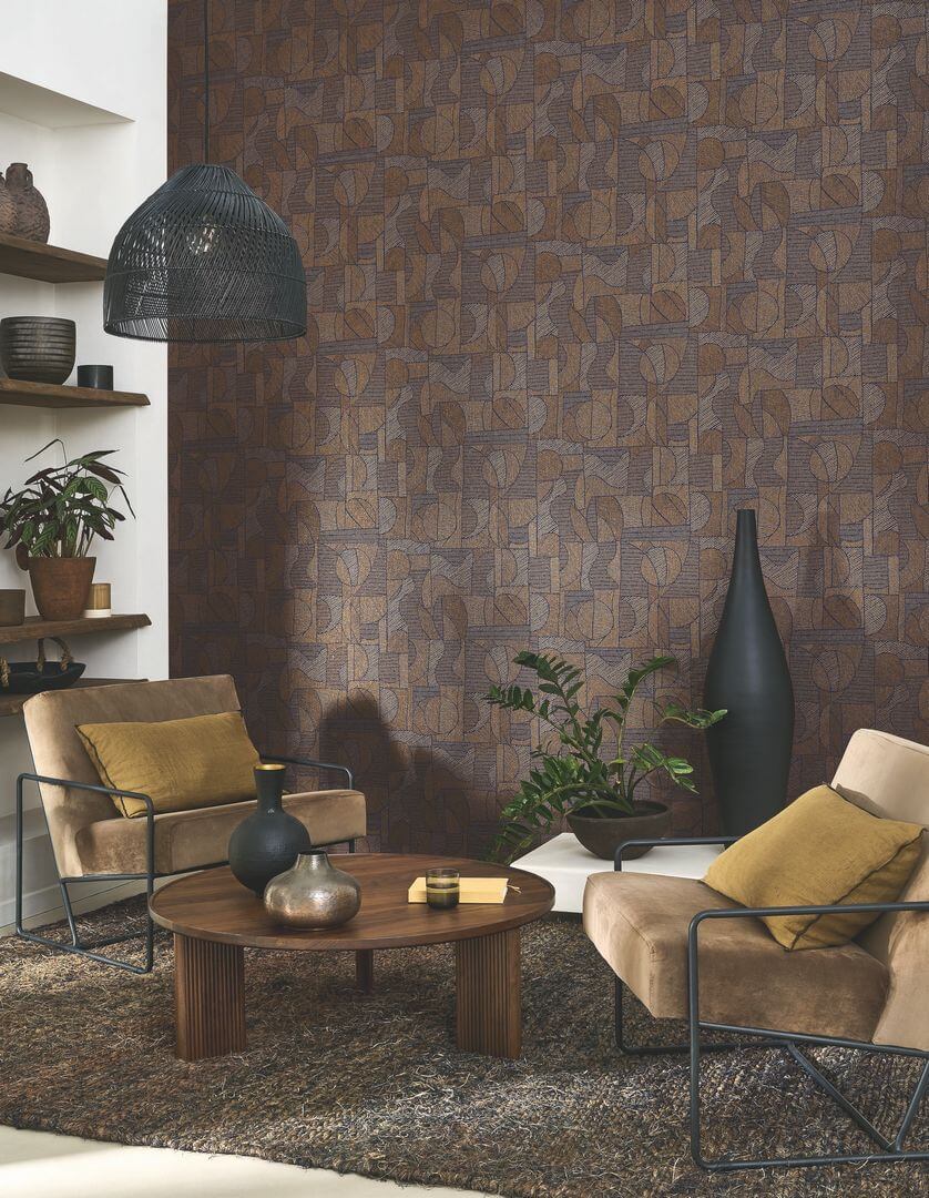 Tapeta geometryczna etniczna Casadeco MATA 201161373 Baman Matera