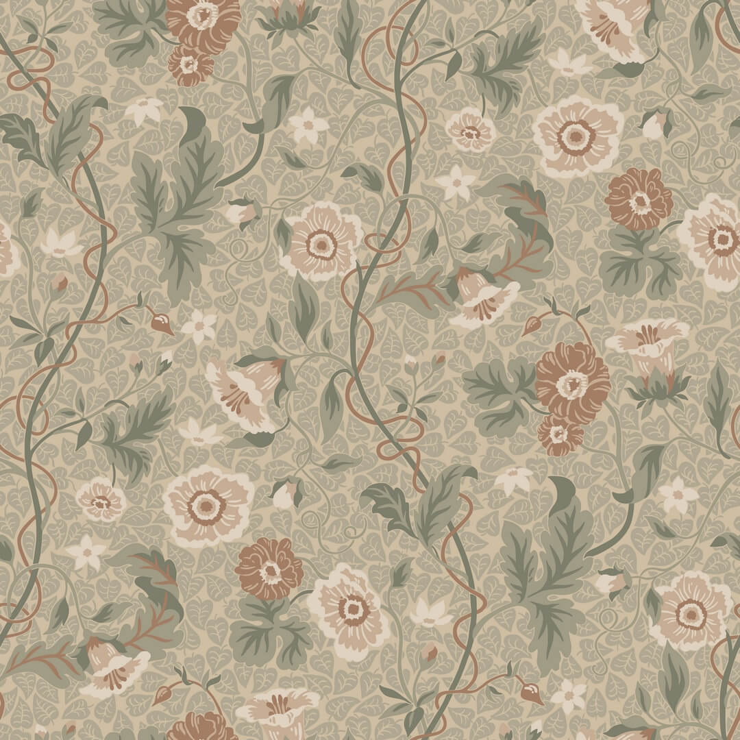 Tapeta roślinne pnącza Sandberg S10499 Ulla Garden Green Tradgarden