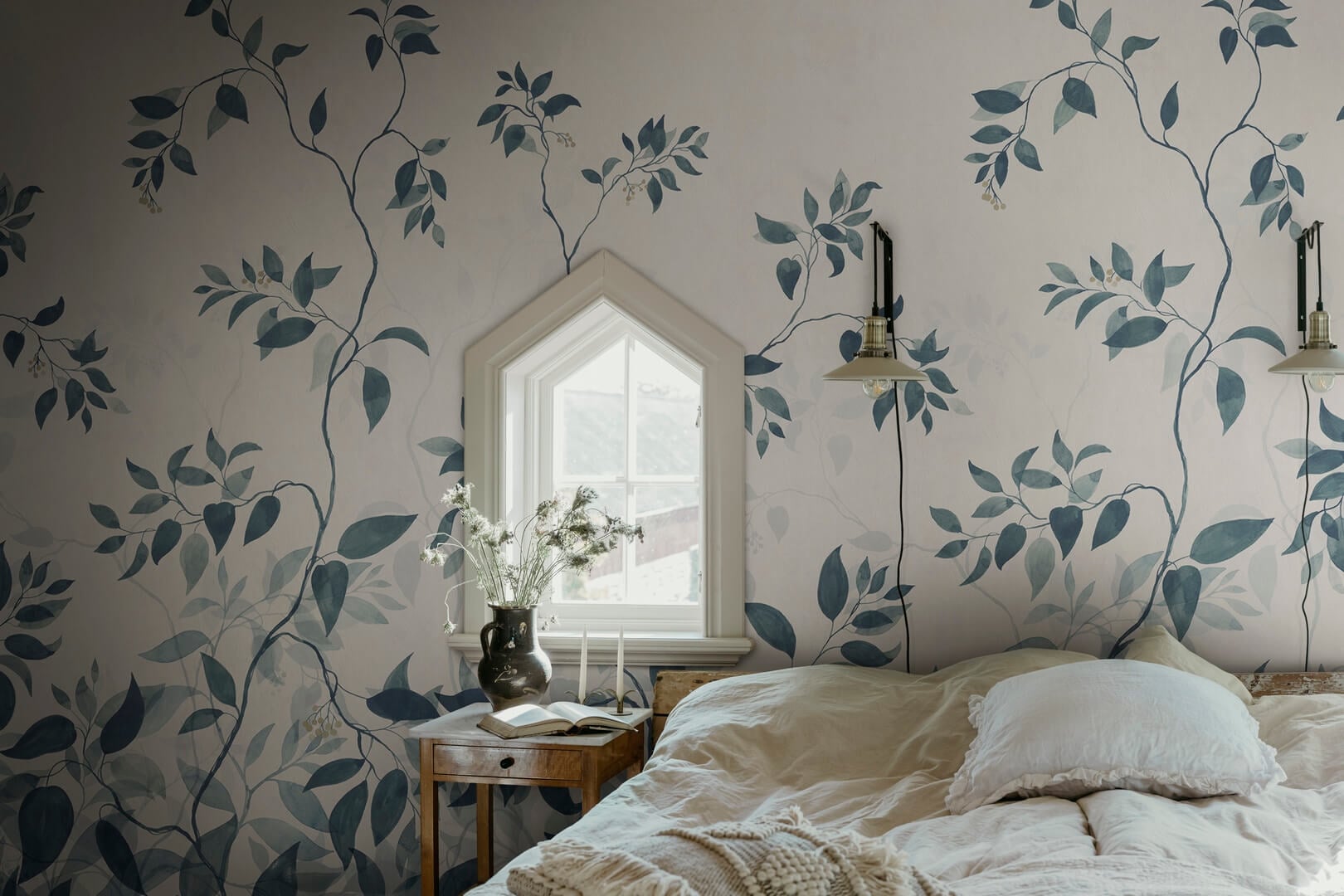 Fototapeta pnące liście Sandberg S10519 Josefine Blue Tradgarden