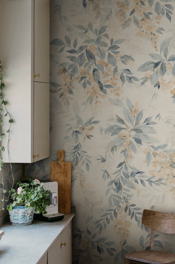 Fototapeta akwarelowe bukiety Sandberg S10521 Lovisa Mural Blue Tradgarden