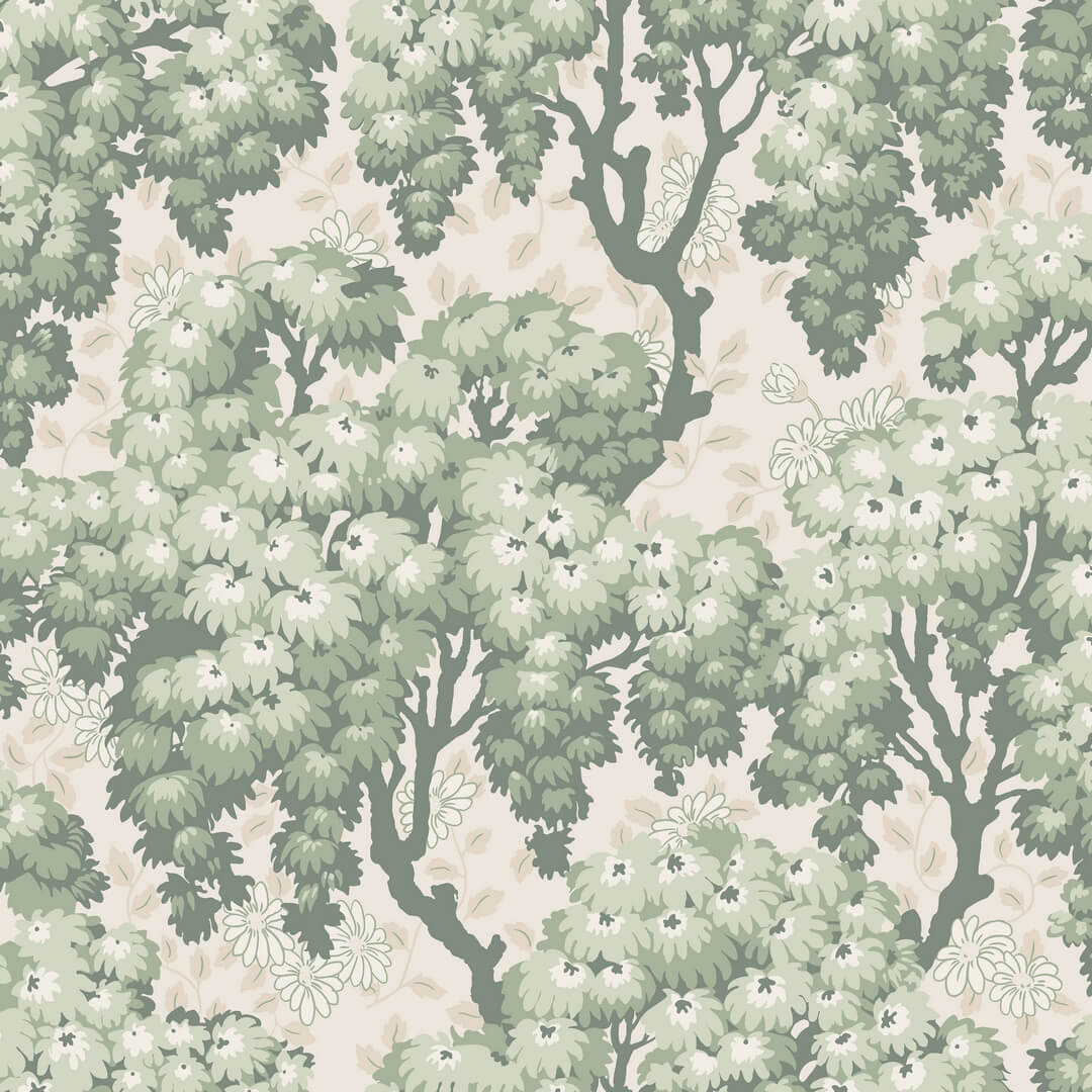 Tapeta korony drzew Sandberg S10564 Ragnvi Green Tradgarden