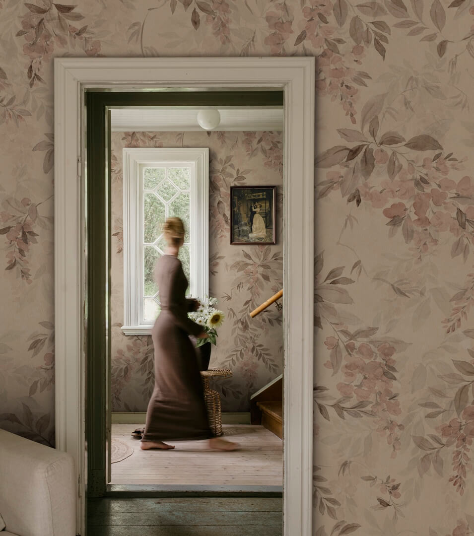 Fototapeta akwarelowe bukiety Sandberg S10565 Lovisa Mural Terracotta Tradgarden