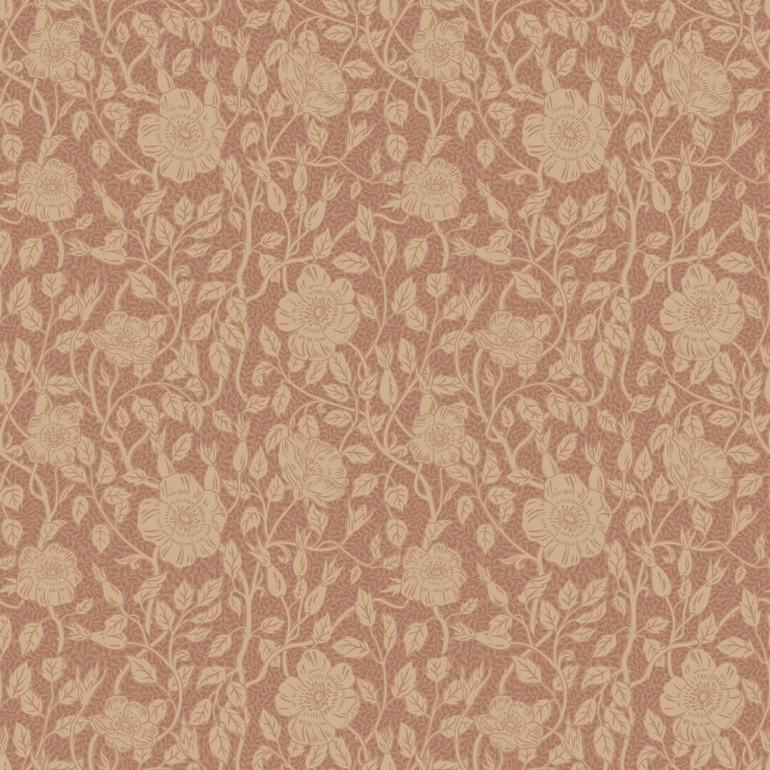 Tapeta stylizowane róże Sandberg S10568 Anton Terracotta Tradgarden