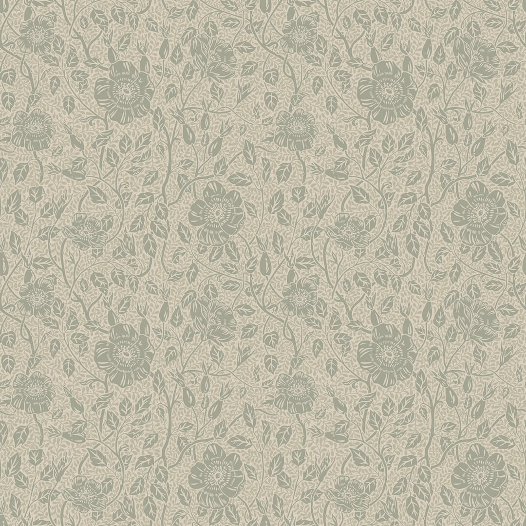 Tapeta stylizowane róże Sandberg S10569 Anton Sage Green Tradgarden