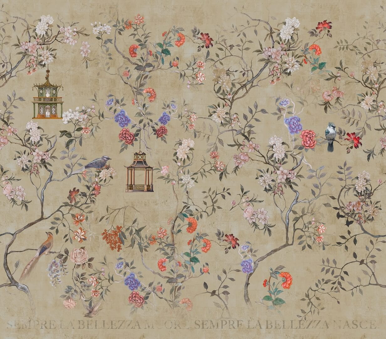 Fototapeta w stylu chinoiserie Wall&Deco WDOG2502 Oriental Gold Contemporary 2025