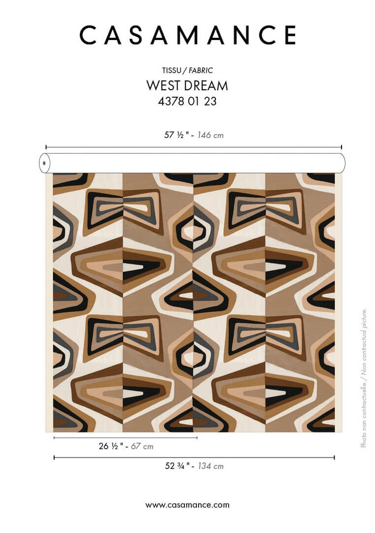 Tkanina haftowana retro Casamance 43780123 West Dream