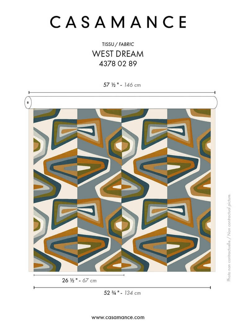 Tkanina haftowana retro Casamance 43780289 West Dream
