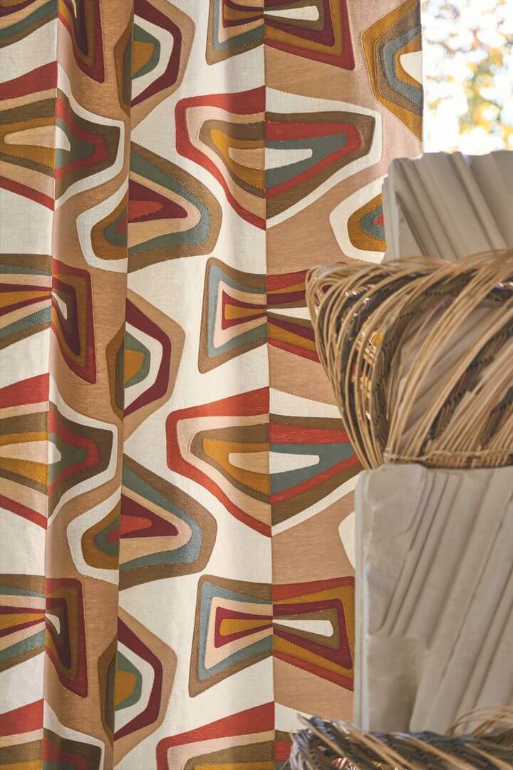 Tkanina haftowana retro Casamance 43780289 West Dream